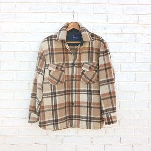 Vintage Brewster Wool Blend Plaid Shirt Medium